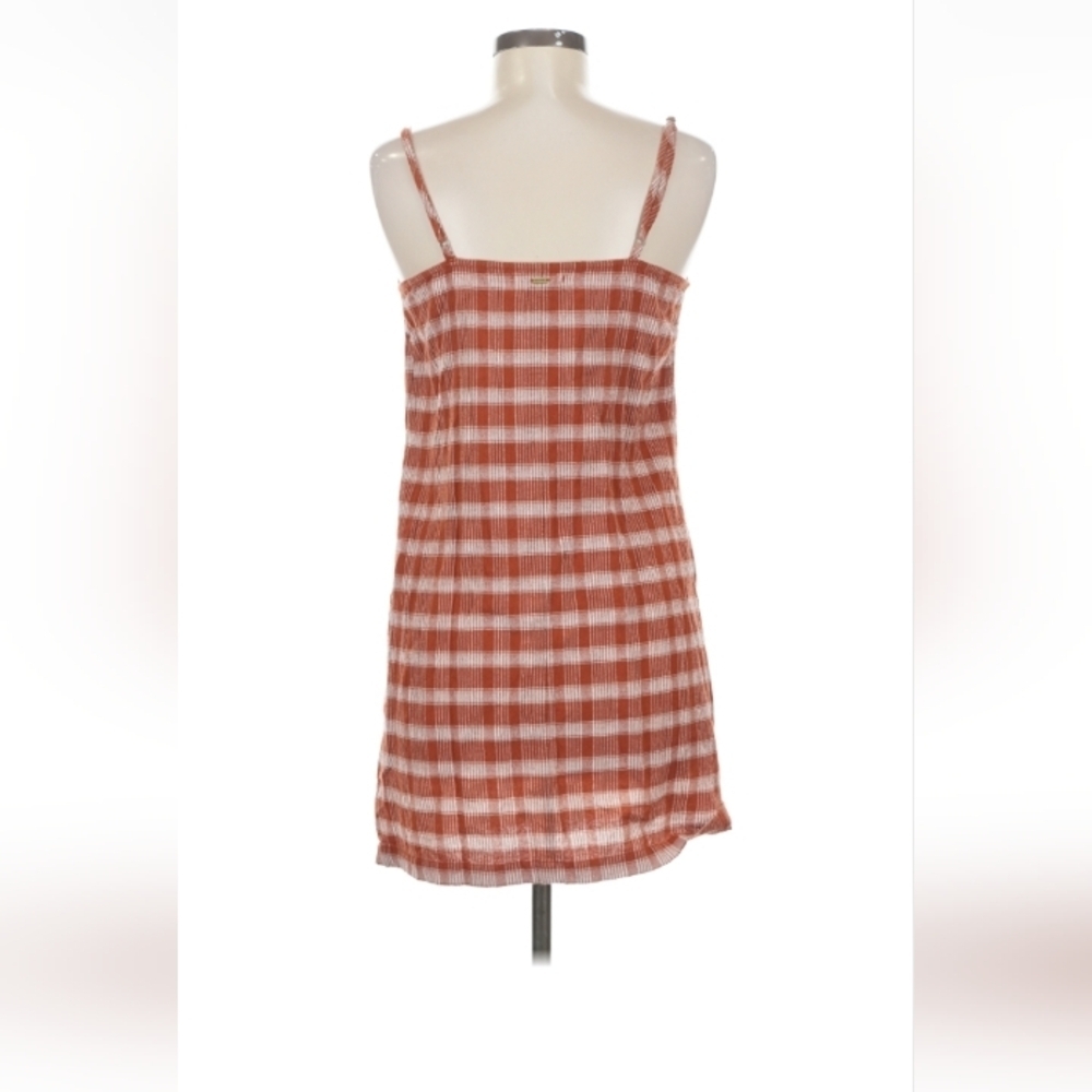 Rip Curl Orange Plaid Flannel Dress M $76 Retail - Picture 5 of 8